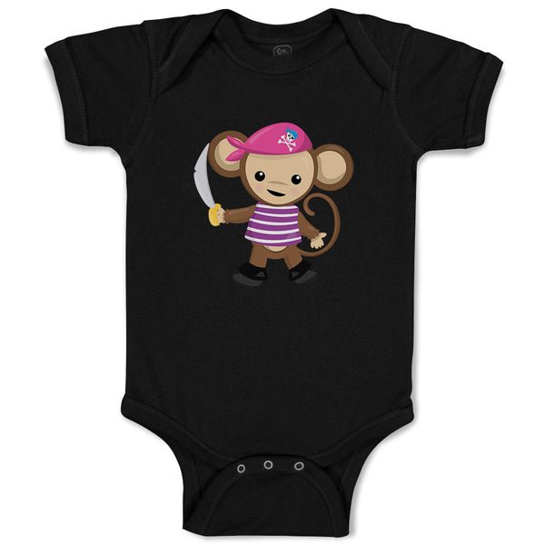 Baby Clothes Monkey Pirate Safari Baby Bodysuits Boy & Girl Cotton