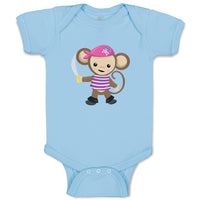 Baby Clothes Monkey Pirate Safari Baby Bodysuits Boy & Girl Cotton