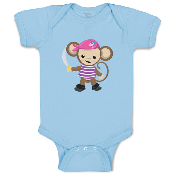 Baby Clothes Monkey Pirate Safari Baby Bodysuits Boy & Girl Cotton