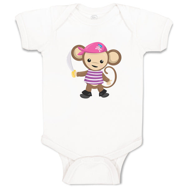 Baby Clothes Monkey Pirate Safari Baby Bodysuits Boy & Girl Cotton