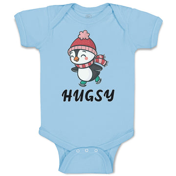 Baby Clothes Cute Hugsy Penguin on Scarf and Cap Ice Skating Sport Cotton