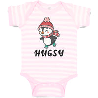 Cute Hugsy Penguin on Scarf and Cap Ice Skating Sport