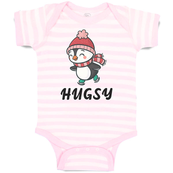 Cute Hugsy Penguin on Scarf and Cap Ice Skating Sport