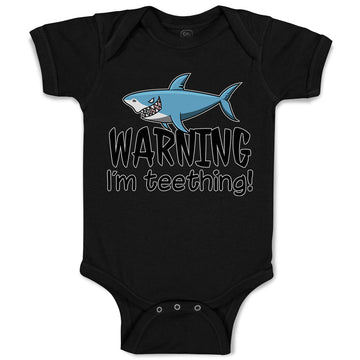 Baby Clothes Warning I'M Teething! Shark Humour Marine Fish Baby Bodysuits