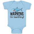 Baby Clothes Warning I'M Teething! Shark Humour Marine Fish Baby Bodysuits