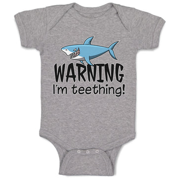 Baby Clothes Warning I'M Teething! Shark Humour Marine Fish Baby Bodysuits