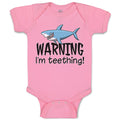 Baby Clothes Warning I'M Teething! Shark Humour Marine Fish Baby Bodysuits