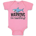 Baby Clothes Warning I'M Teething! Shark Humour Marine Fish Baby Bodysuits