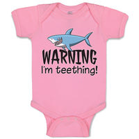 Baby Clothes Warning I'M Teething! Shark Humour Marine Fish Baby Bodysuits
