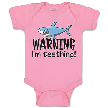 Baby Clothes Warning I'M Teething! Shark Humour Marine Fish Baby Bodysuits