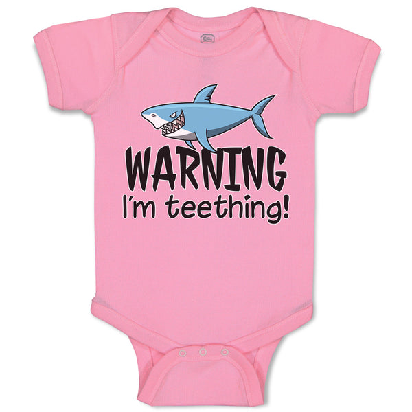 Baby Clothes Warning I'M Teething! Shark Humour Marine Fish Baby Bodysuits
