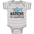 Baby Clothes Warning I'M Teething! Shark Humour Marine Fish Baby Bodysuits