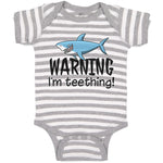 Baby Clothes Warning I'M Teething! Shark Humour Marine Fish Baby Bodysuits