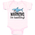Baby Clothes Warning I'M Teething! Shark Humour Marine Fish Baby Bodysuits