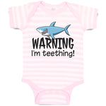 Baby Clothes Warning I'M Teething! Shark Humour Marine Fish Baby Bodysuits