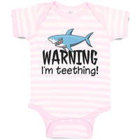 Baby Clothes Warning I'M Teething! Shark Humour Marine Fish Baby Bodysuits