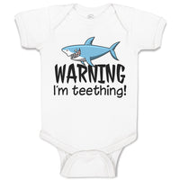 Baby Clothes Warning I'M Teething! Shark Humour Marine Fish Baby Bodysuits