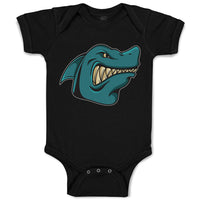 Baby Clothes Angry Shark Cartoon Head Toothy Logo Baby Bodysuits Cotton