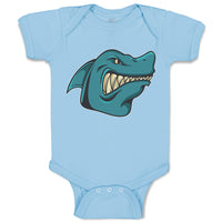 Baby Clothes Angry Shark Cartoon Head Toothy Logo Baby Bodysuits Cotton