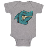 Baby Clothes Angry Shark Cartoon Head Toothy Logo Baby Bodysuits Cotton