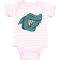 Baby Clothes Angry Shark Cartoon Head Toothy Logo Baby Bodysuits Cotton