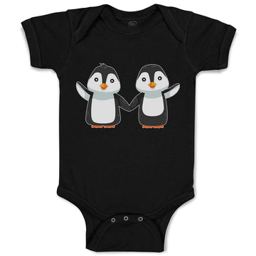 Baby Clothes Little Twin Penguins Sibling Flightless Bird Baby Bodysuits Cotton