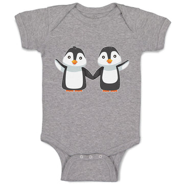 Baby Clothes Little Twin Penguins Sibling Flightless Bird Baby Bodysuits Cotton