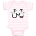 Baby Clothes Little Twin Penguins Sibling Flightless Bird Baby Bodysuits Cotton
