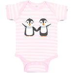 Baby Clothes Little Twin Penguins Sibling Flightless Bird Baby Bodysuits Cotton