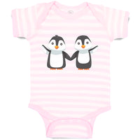 Baby Clothes Little Twin Penguins Sibling Flightless Bird Baby Bodysuits Cotton