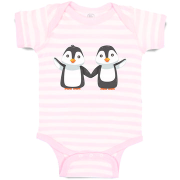 Baby Clothes Little Twin Penguins Sibling Flightless Bird Baby Bodysuits Cotton