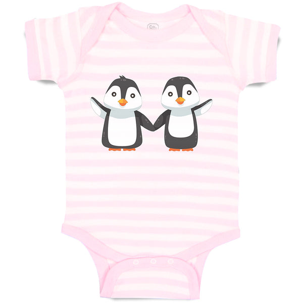 Baby Clothes Little Twin Penguins Sibling Flightless Bird Baby Bodysuits Cotton