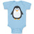 Baby Clothes Cute Aquamarine Fatty Penguin Gesture Baby Bodysuits Cotton