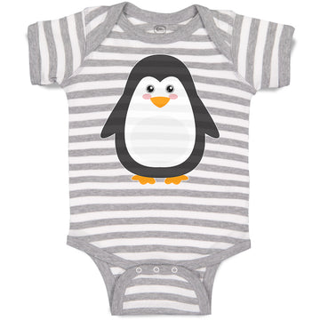 Baby Clothes Cute Aquamarine Fatty Penguin Gesture Baby Bodysuits Cotton
