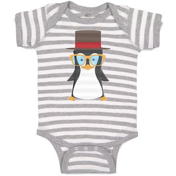 Baby Clothes Aquamarine Penguin on Hat with Sunglass Costume Baby Bodysuits