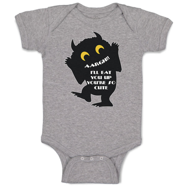 Baby Clothes Scaring Aargh!! I'Ll You'Re Cute Silhouette Spooky Baby Bodysuits
