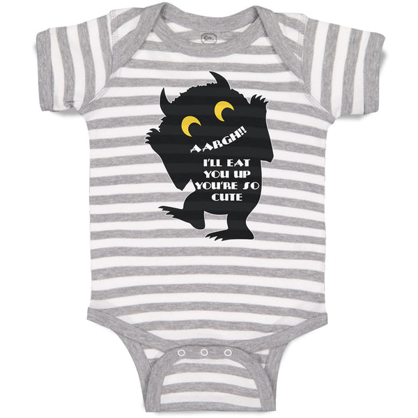 Baby Clothes Scaring Aargh!! I'Ll You'Re Cute Silhouette Spooky Baby Bodysuits