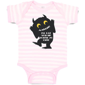 Baby Clothes Scaring Aargh!! I'Ll You'Re Cute Silhouette Spooky Baby Bodysuits