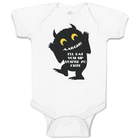 Baby Clothes Scaring Aargh!! I'Ll You'Re Cute Silhouette Spooky Baby Bodysuits