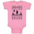 Baby Clothes Believe Bigfoot Forest Silhouette of Trees, Pattern and Footprints