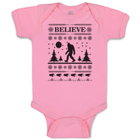 Believe Bigfoot Forest Silhouette of Trees, Pattern and Footprints
