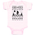 Baby Clothes Believe Bigfoot Forest Silhouette of Trees, Pattern and Footprints