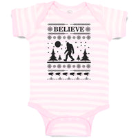 Baby Clothes Believe Bigfoot Forest Silhouette of Trees, Pattern and Footprints