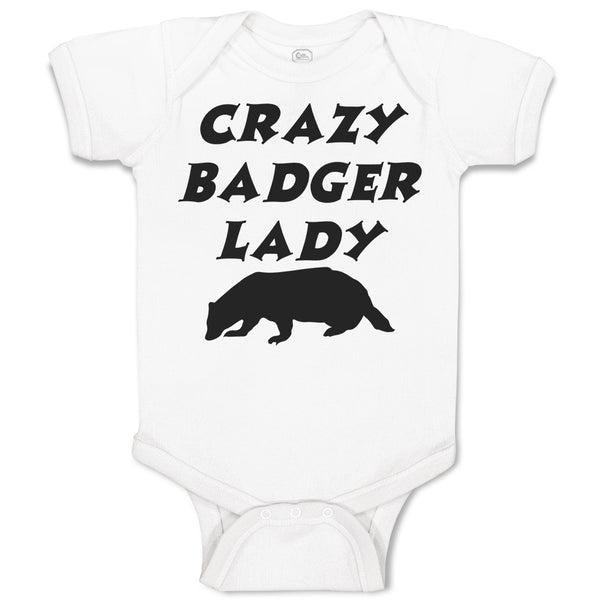 Baby Clothes Forest Crazy Badger Lady Silhouette Wildlife Baby Bodysuits Cotton