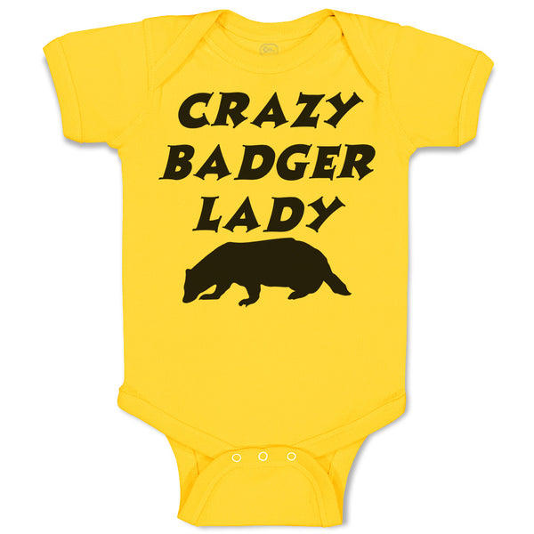 Baby Clothes Forest Crazy Badger Lady Silhouette Wildlife Baby Bodysuits Cotton