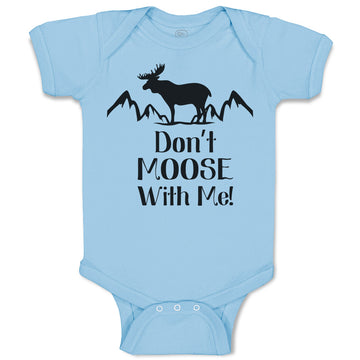 Baby Clothes Don'T Moose with Me! Silhouette Elk with Horns Side View Cotton