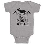Baby Clothes Don'T Moose with Me! Silhouette Elk with Horns Side View Cotton
