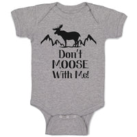 Baby Clothes Don'T Moose with Me! Silhouette Elk with Horns Side View Cotton