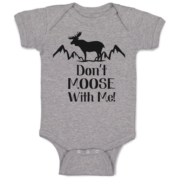 Baby Clothes Don'T Moose with Me! Silhouette Elk with Horns Side View Cotton