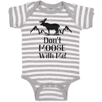 Baby Clothes Don'T Moose with Me! Silhouette Elk with Horns Side View Cotton